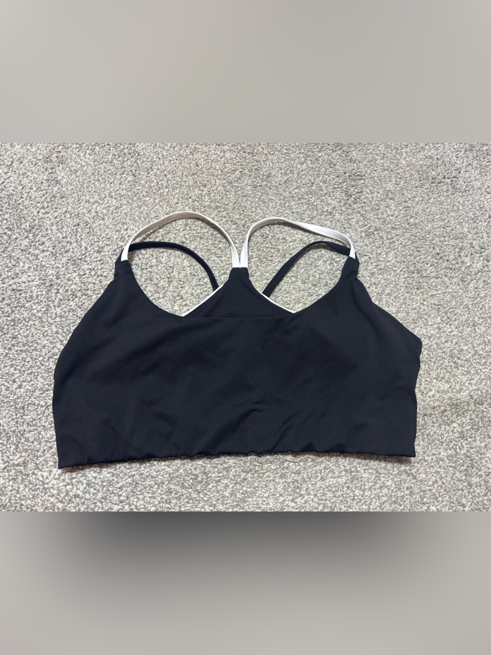 Fabletics Black Sports Bralette with White Contrast Straps